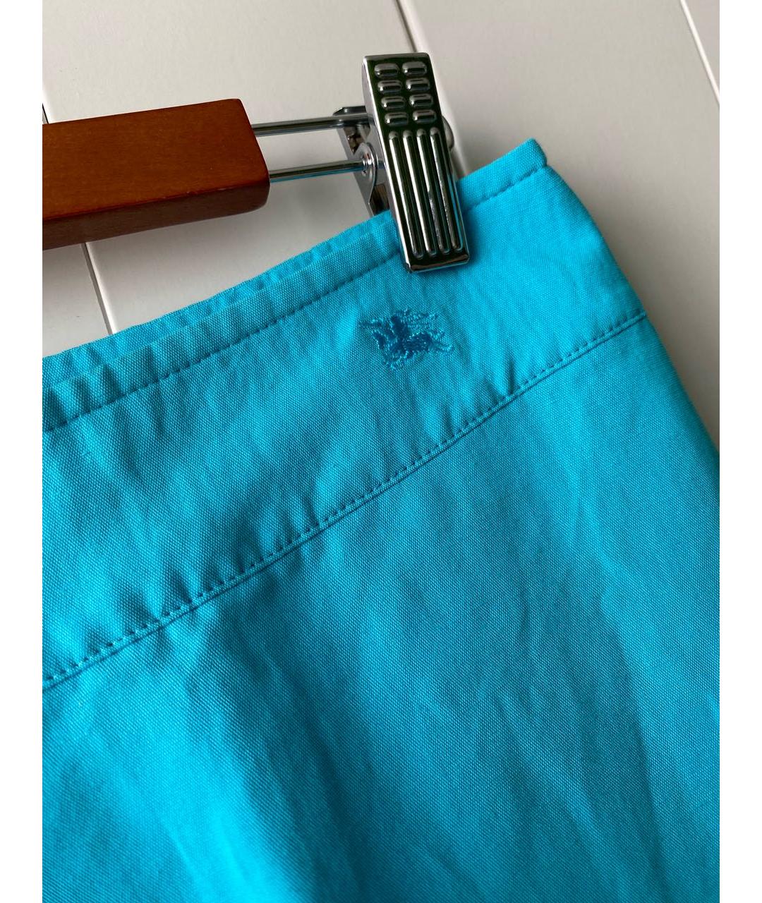 BURBERRY Голубые льняные брюки широкие, фото 4