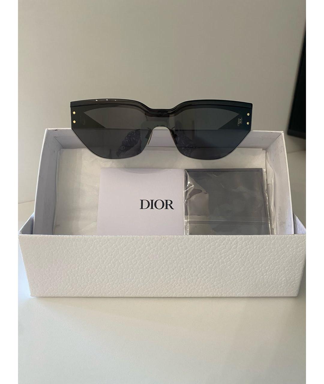CHRISTIAN DIOR Антрацитовые пластиковые солнцезащитные очки, фото 5