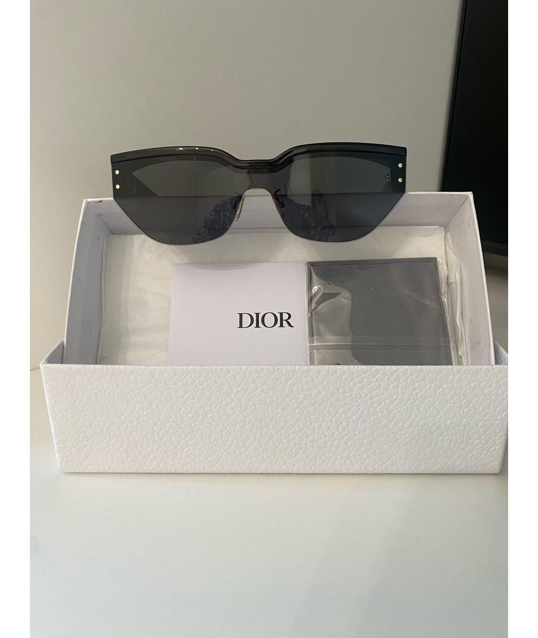 CHRISTIAN DIOR Антрацитовые пластиковые солнцезащитные очки, фото 2