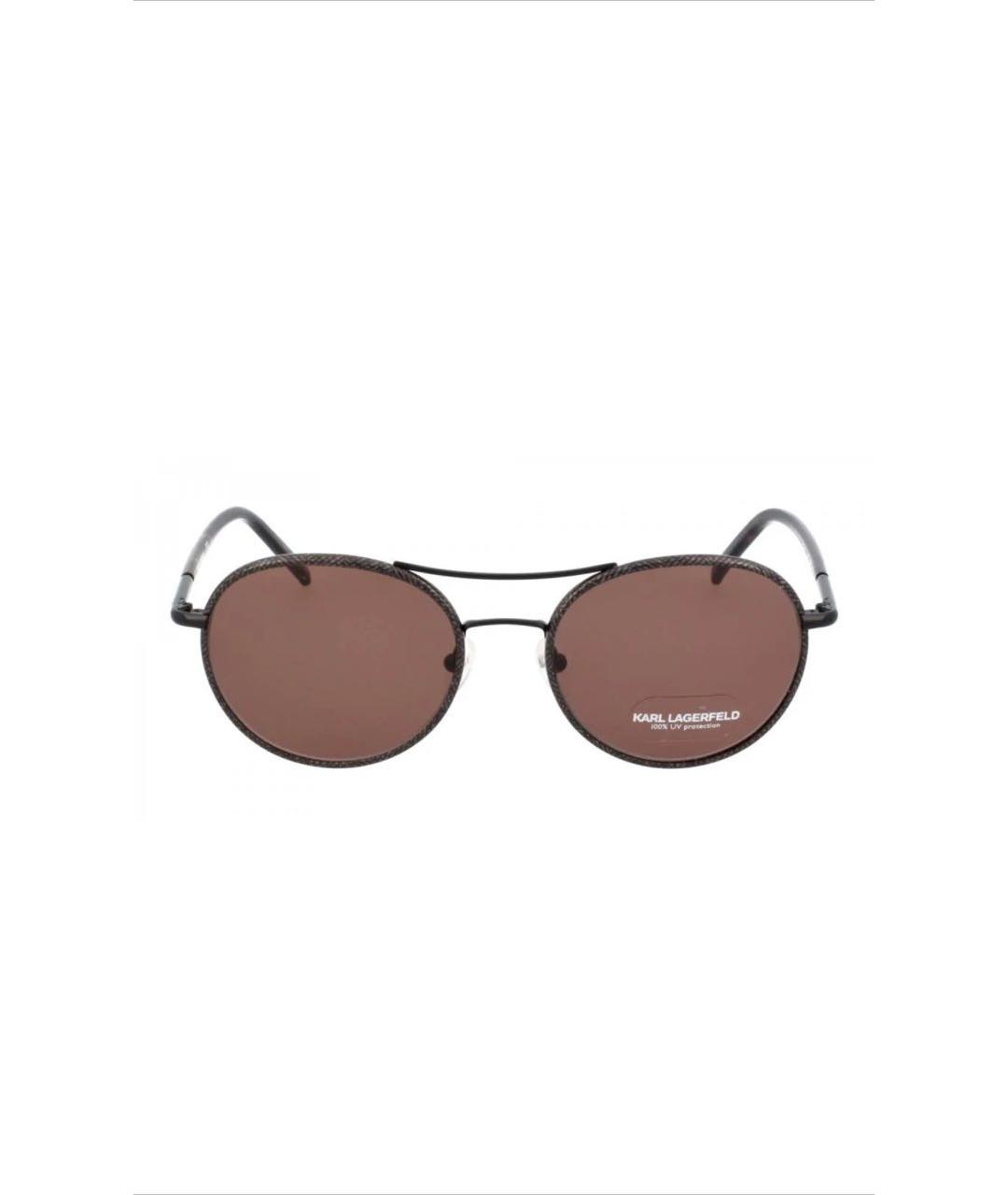 KARL LAGERFELD Коричневые металлические солнцезащитные очки, фото 1