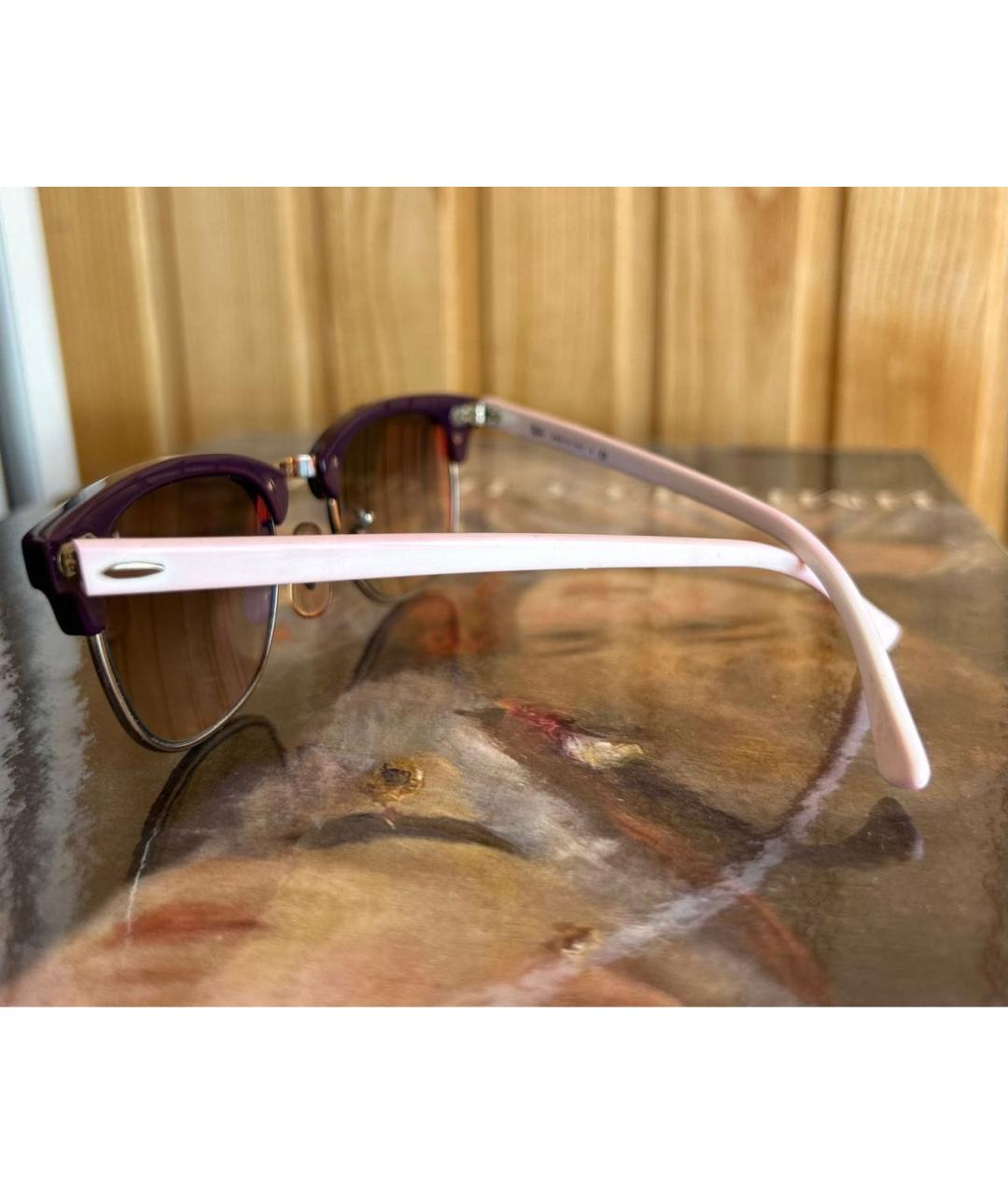 RAY BAN Фиолетовые пластиковые солнцезащитные очки, фото 3
