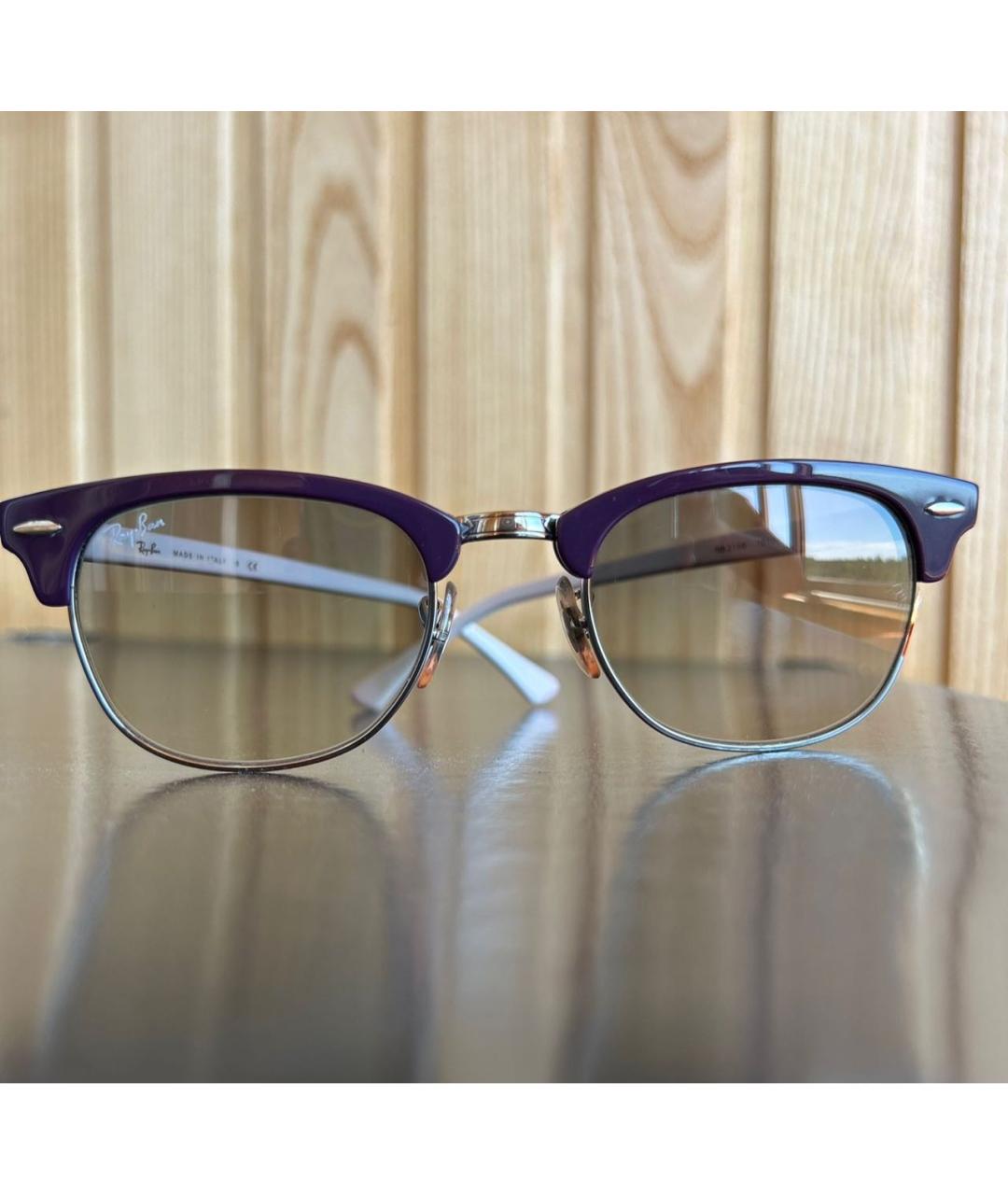 RAY BAN Фиолетовые пластиковые солнцезащитные очки, фото 7