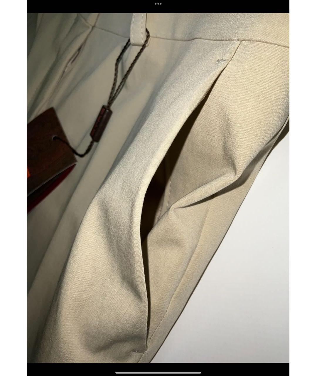 ETRO Бежевые хлопко-эластановые прямые брюки, фото 3