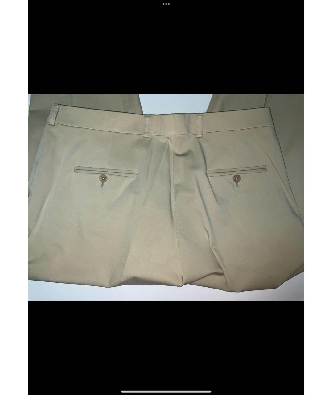 ETRO Бежевые хлопко-эластановые прямые брюки, фото 4
