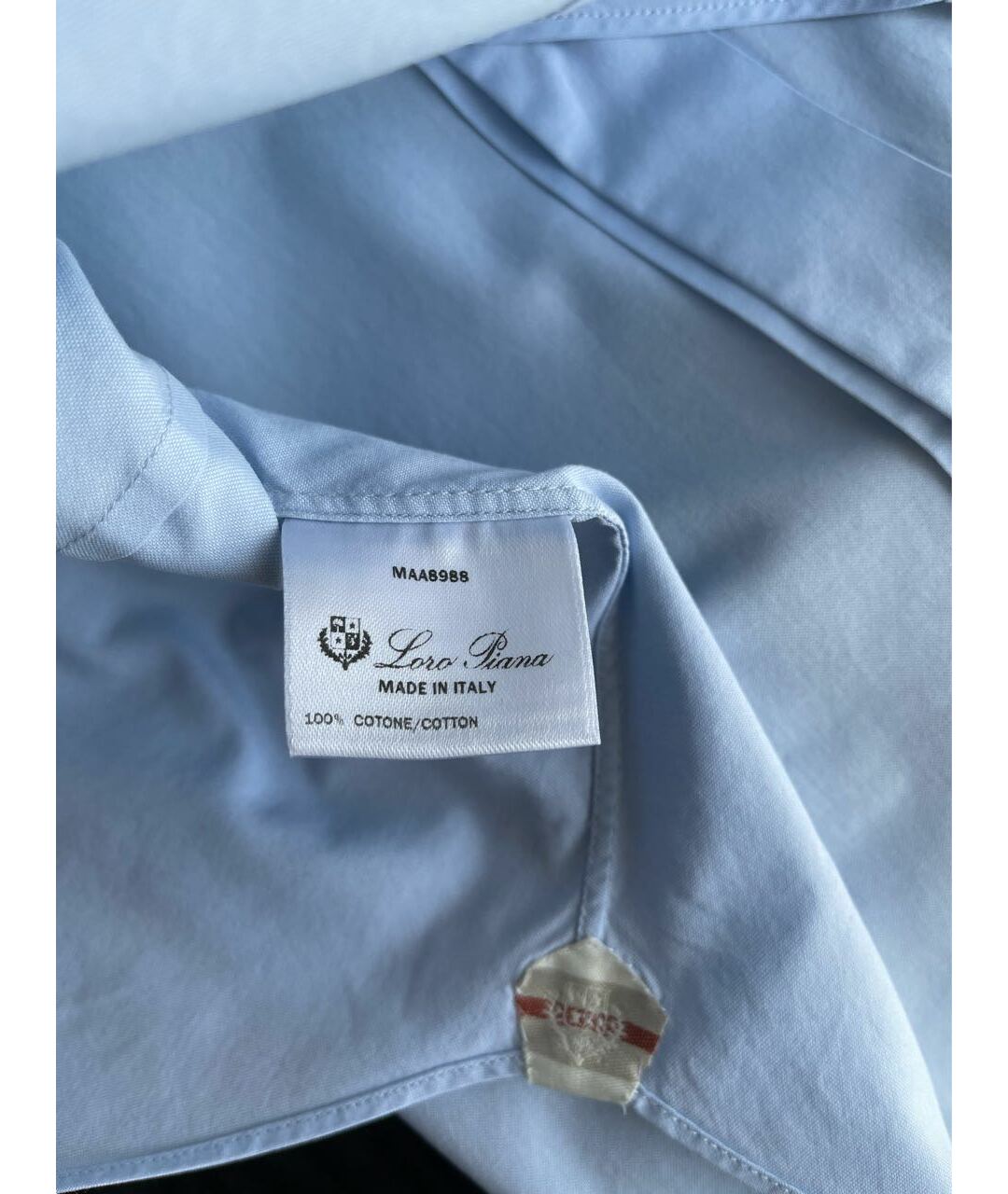 LORO PIANA Голубая хлопковая классическая рубашка, фото 6