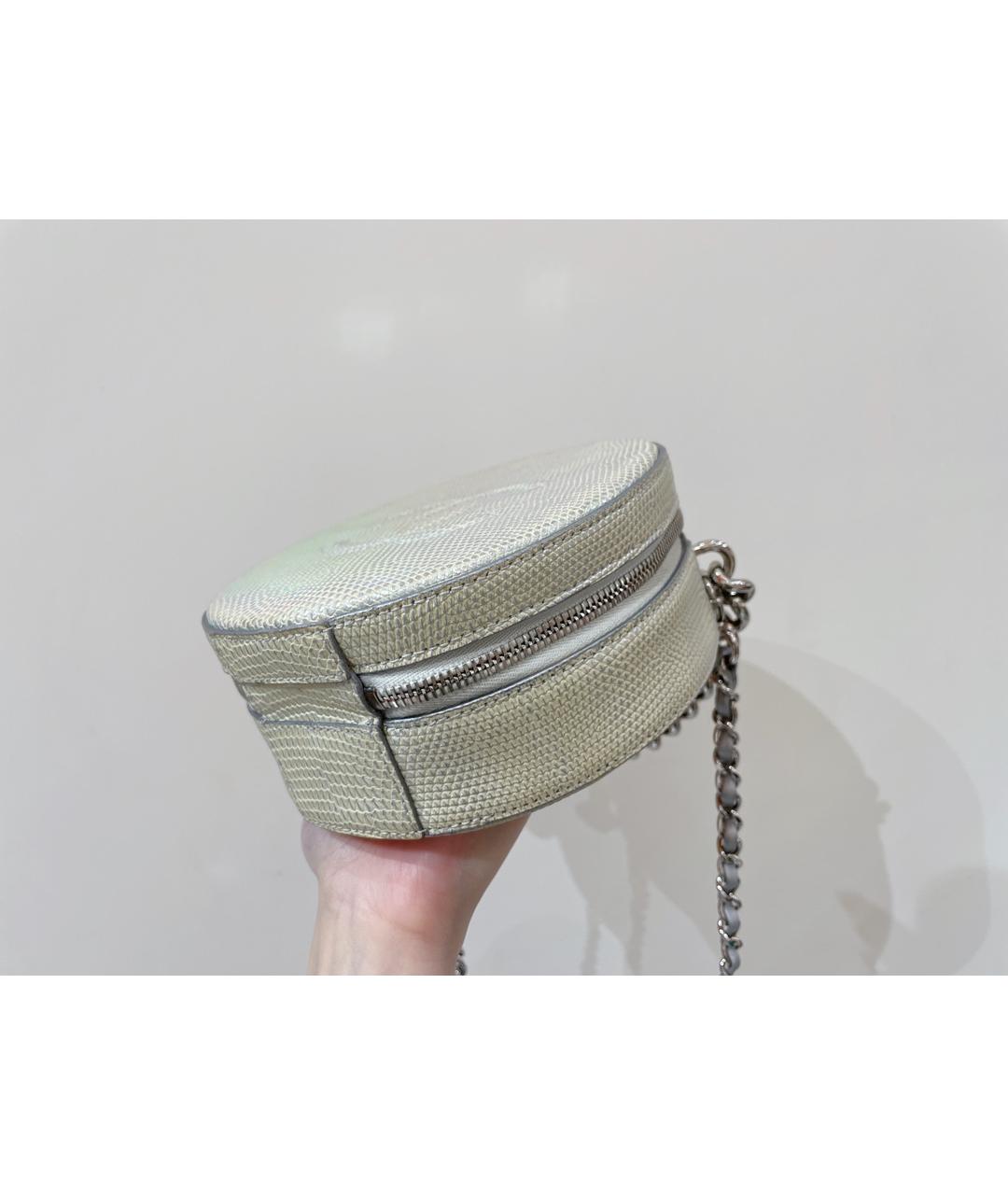 CHANEL Белая кожаная сумка через плечо, фото 5