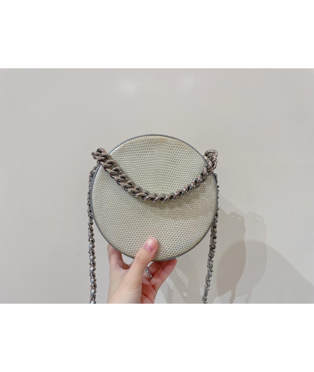 CHANEL Белая кожаная сумка через плечо, фото 3