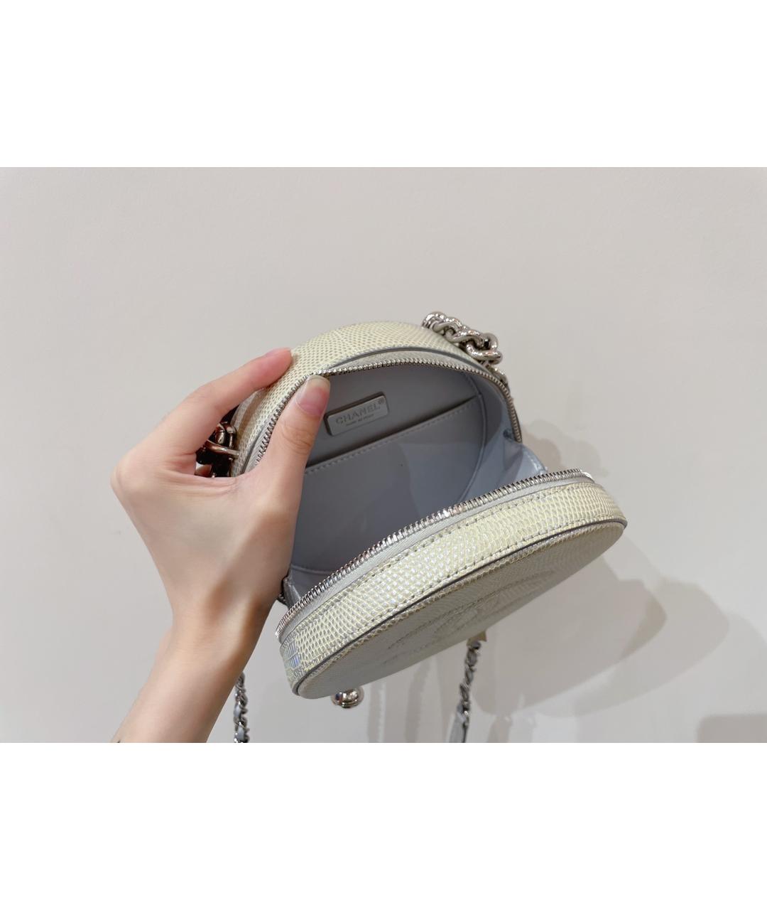 CHANEL Белая кожаная сумка через плечо, фото 8