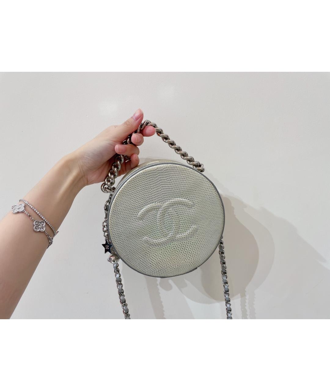 CHANEL Белая кожаная сумка через плечо, фото 9