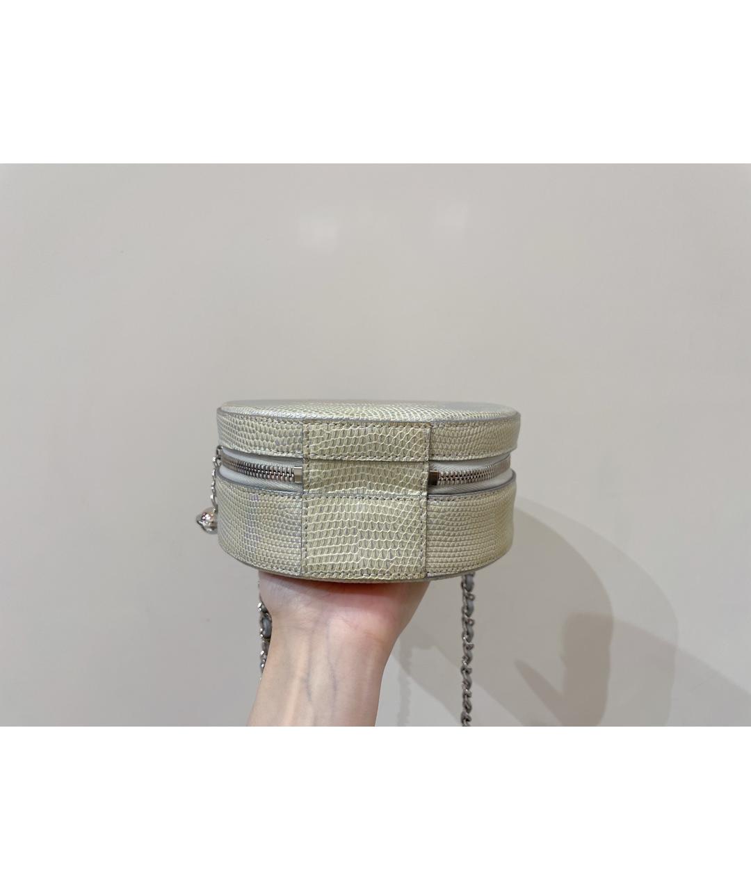 CHANEL Белая кожаная сумка через плечо, фото 4