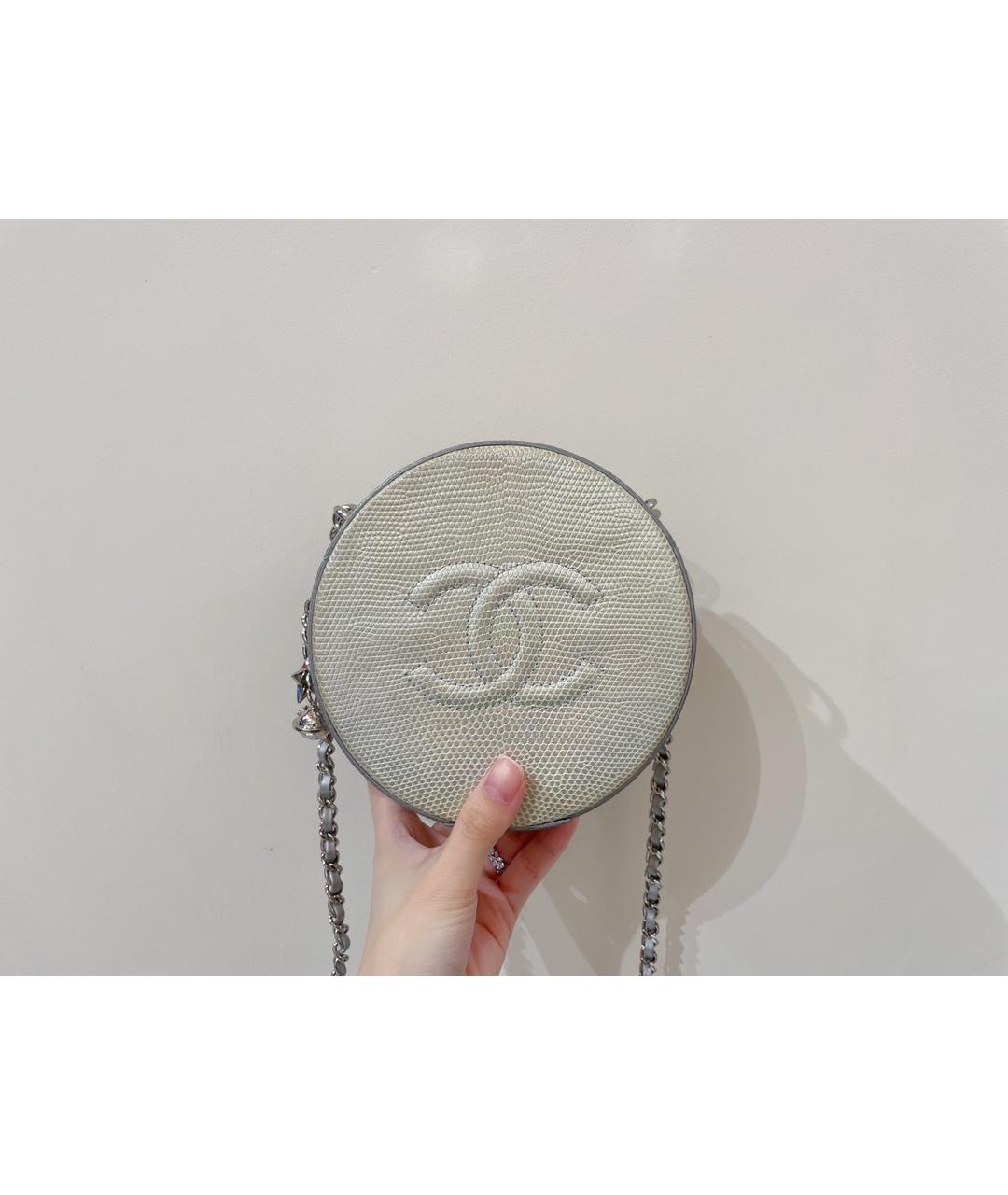 CHANEL Белая кожаная сумка через плечо, фото 2