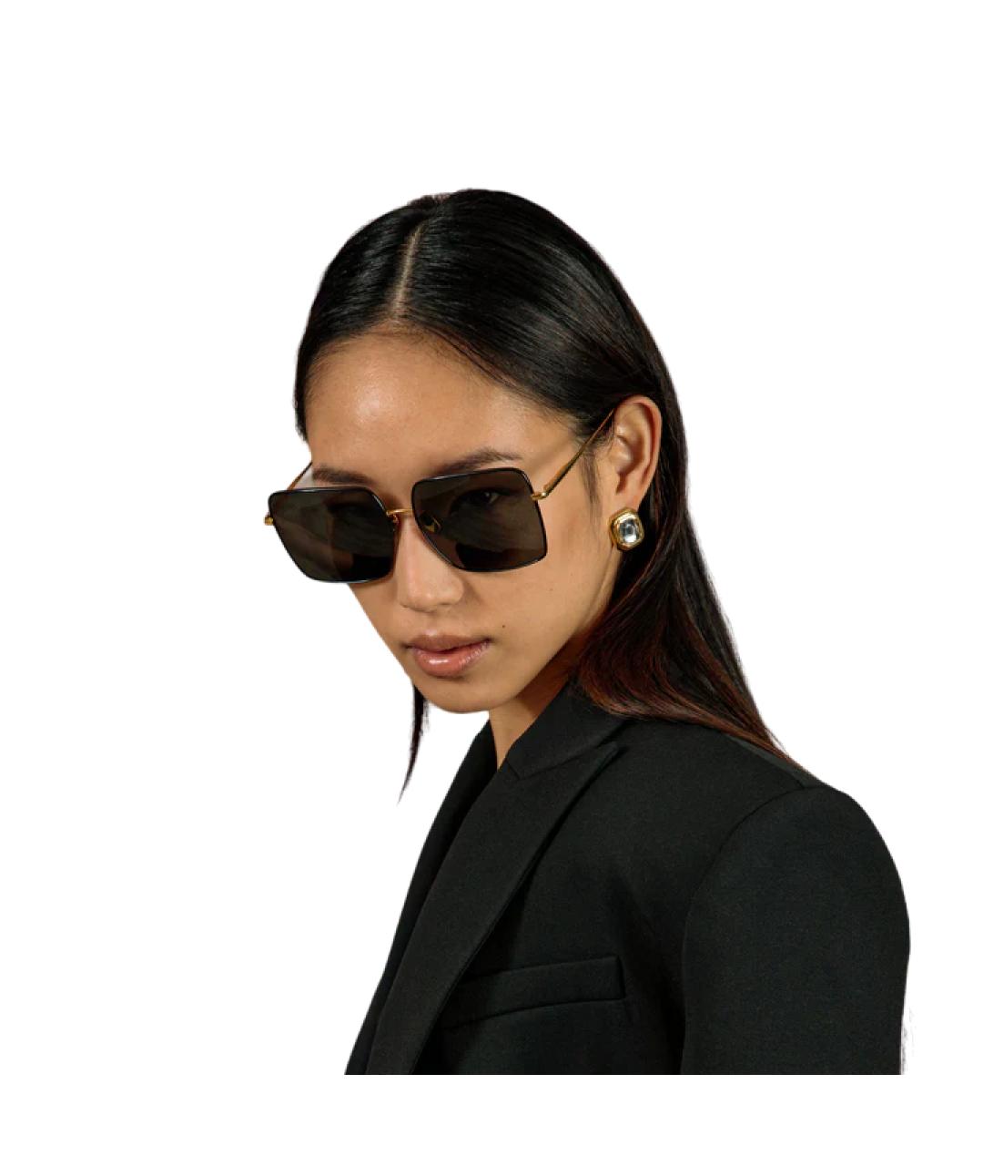 LINDA FARROW Черные металлические солнцезащитные очки, фото 2