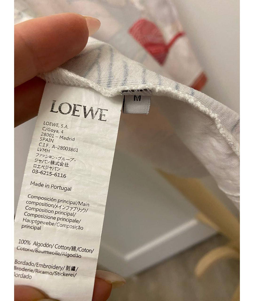 LOEWE Белая хлопковая футболка, фото 5