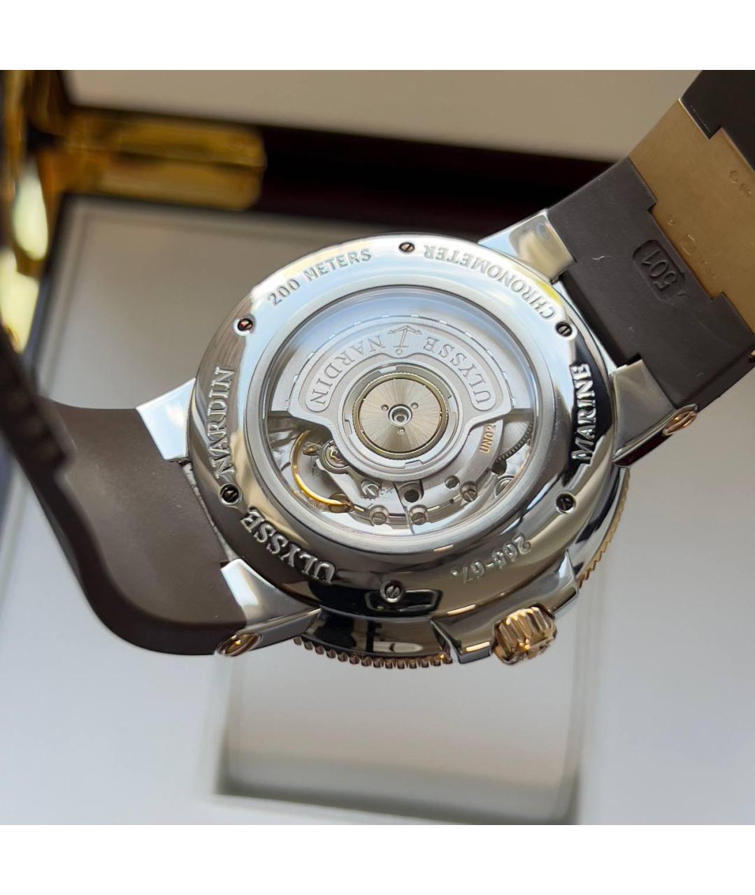 Ulysse Nardin Коричневые часы из розового золота, фото 3