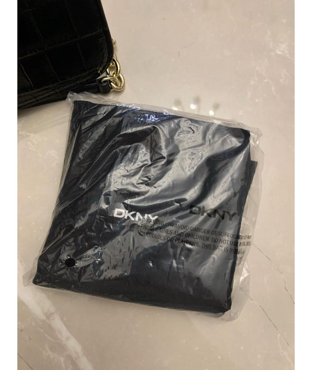 DKNY Черная кожаная сумка через плечо, фото 7