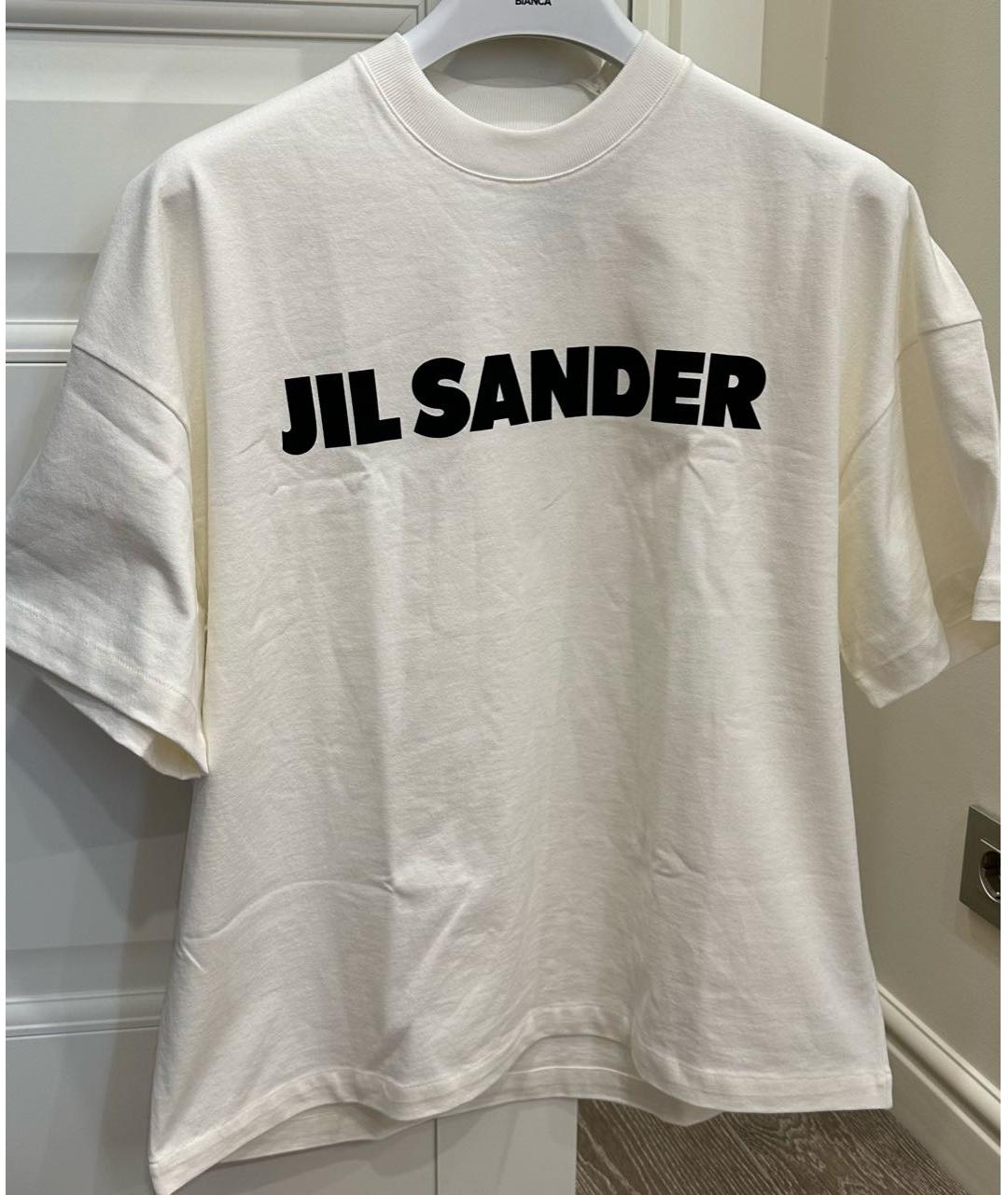 JIL SANDER Белая хлопковая футболка, фото 3