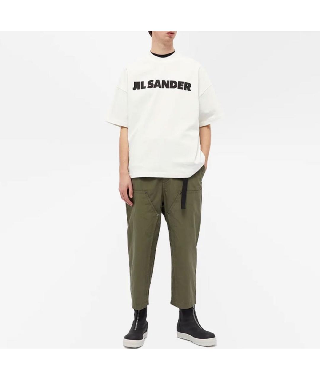 JIL SANDER Белая хлопковая футболка, фото 2