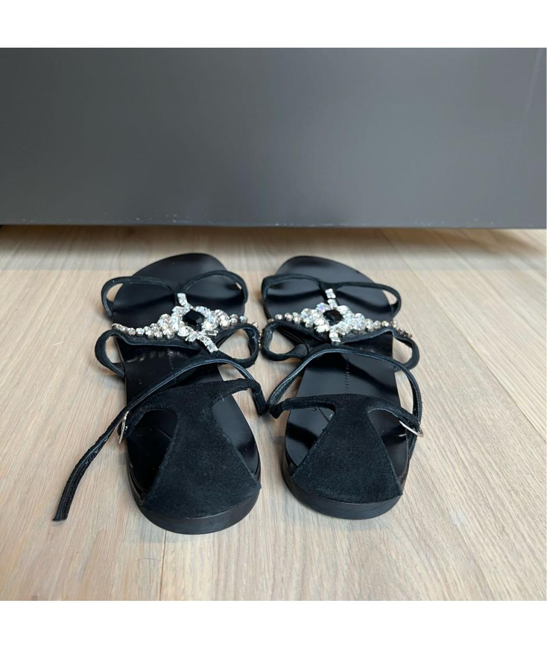 GIUSEPPE ZANOTTI DESIGN Черные замшевые сандалии, фото 4