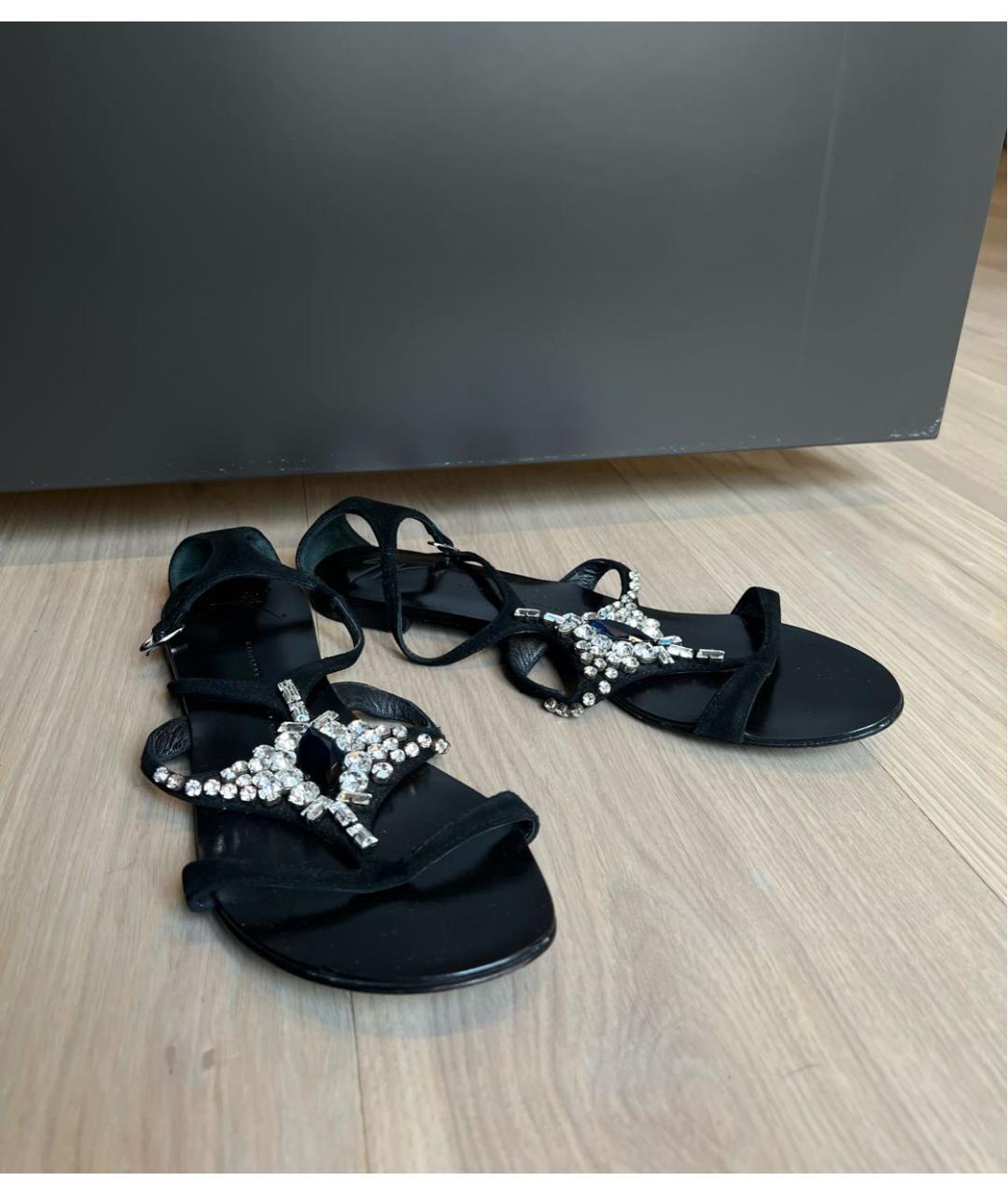 GIUSEPPE ZANOTTI DESIGN Черные замшевые сандалии, фото 3
