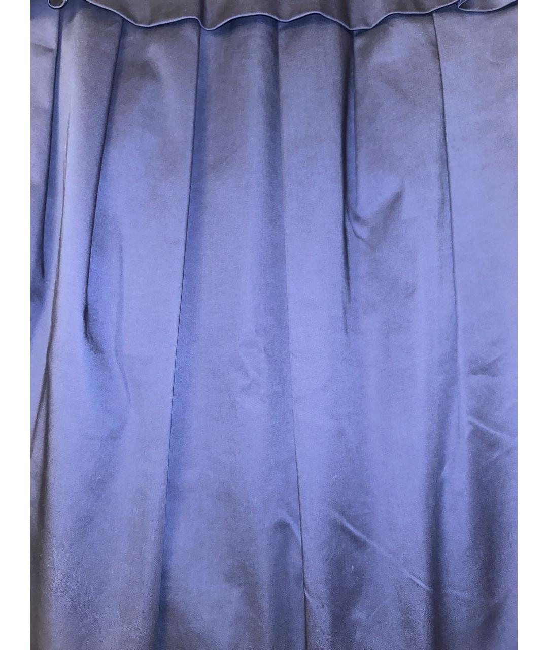 MOSCHINO Темно-синяя хлопко-эластановая юбка миди, фото 4
