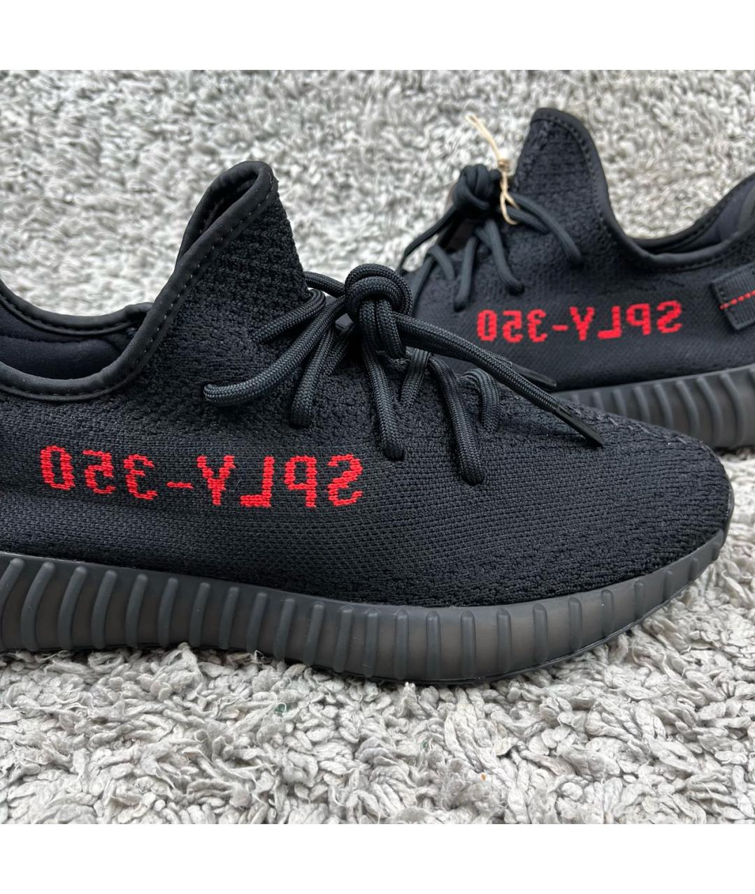 ADIDAS YEEZY Черные текстильные низкие кроссовки / кеды, фото 5