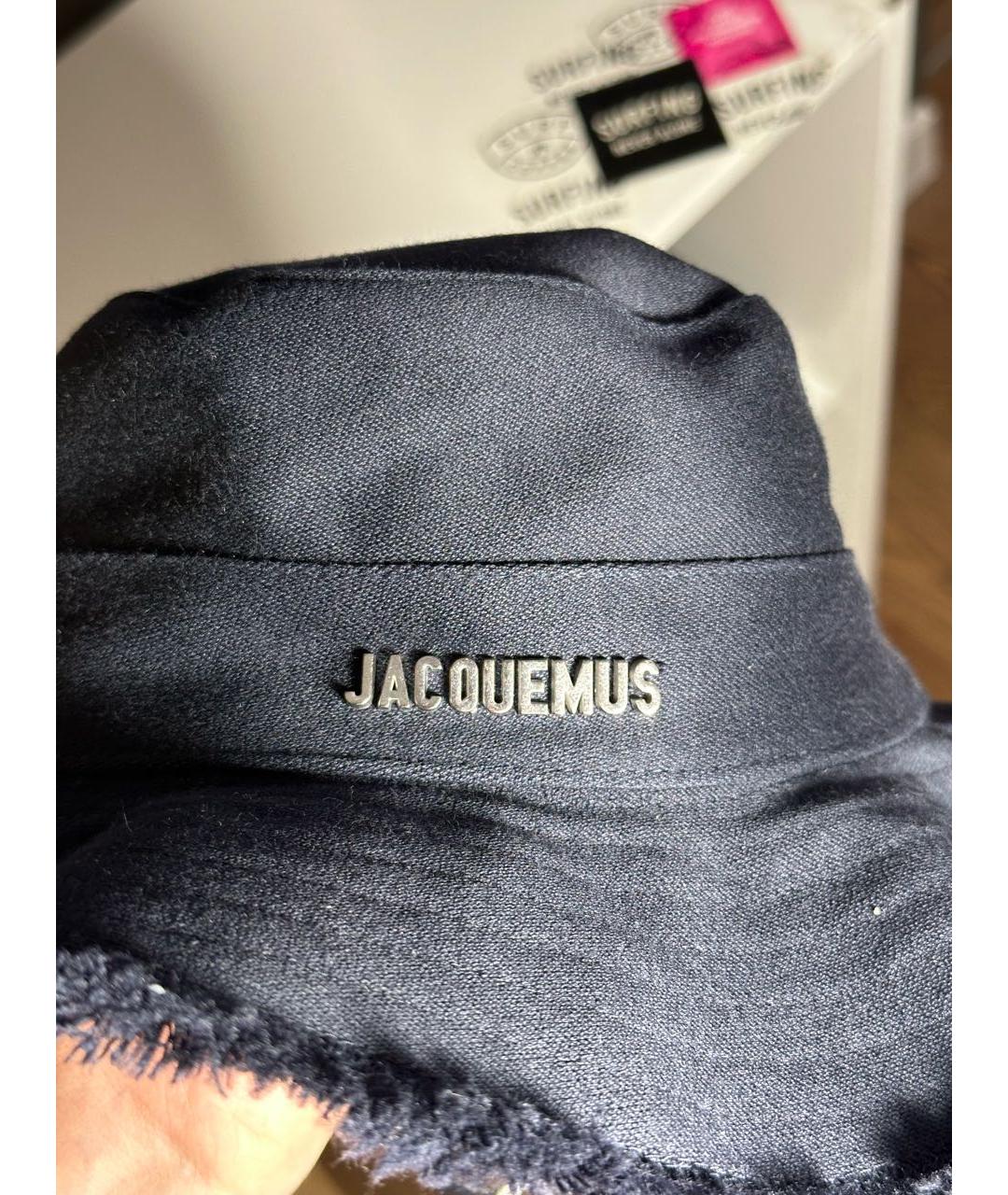 JACQUEMUS Темно-синяя хлопковая панама, фото 4