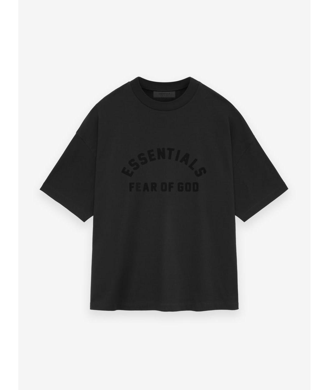 FEAR OF GOD ESSENTIALS Черная хлопковая футболка, фото 4
