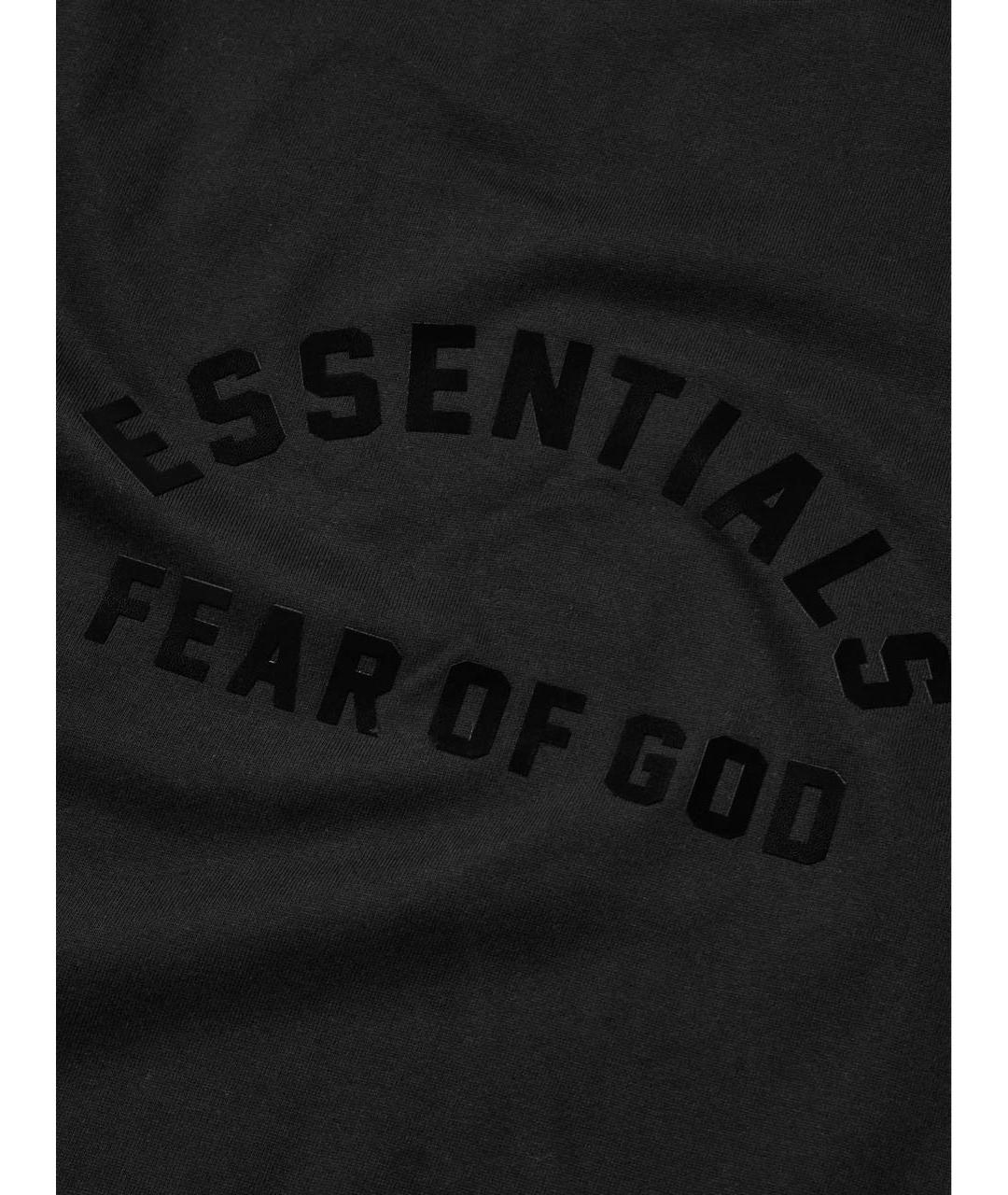 FEAR OF GOD ESSENTIALS Черная хлопковая футболка, фото 3