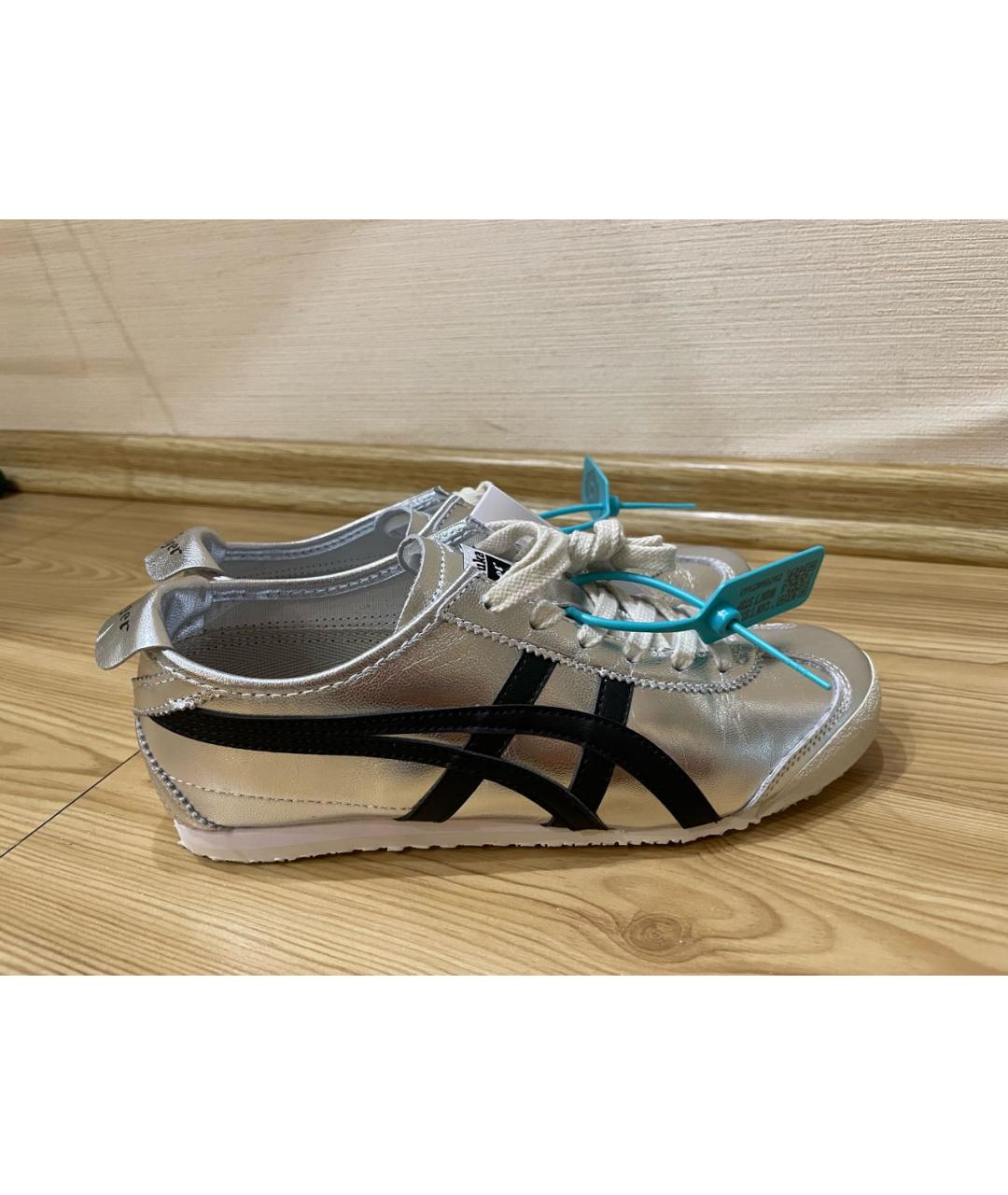 ONITSUKA TIGER Серебряные кожаные кеды, фото 9