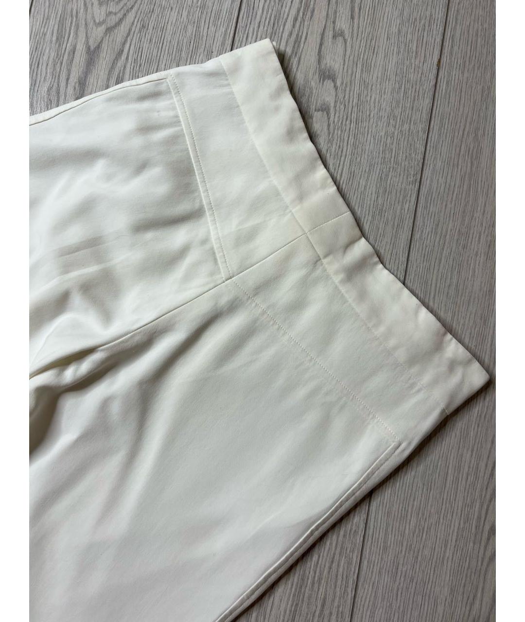 GUCCI Белые хлопко-эластановые прямые брюки, фото 2