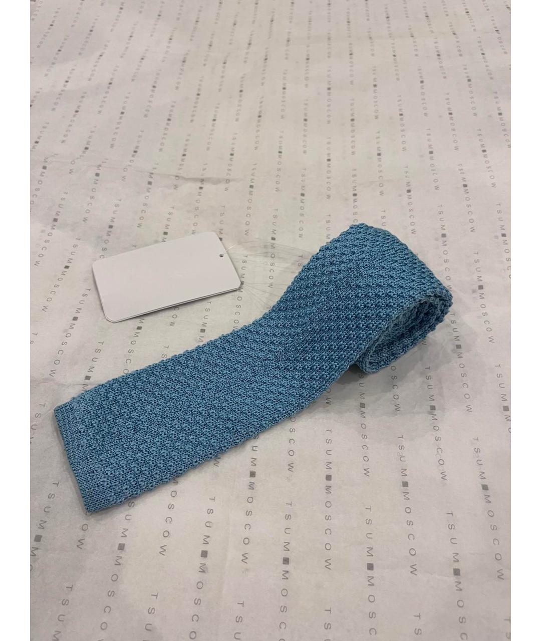 KITON Бирюзовый шелковый галстук, фото 2