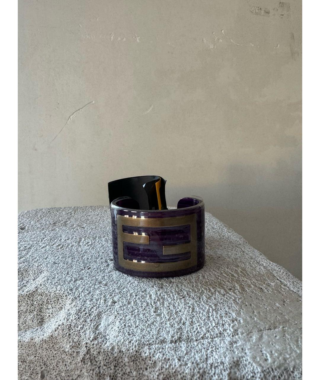 FENDI Фиолетовый пластиковый браслет, фото 4