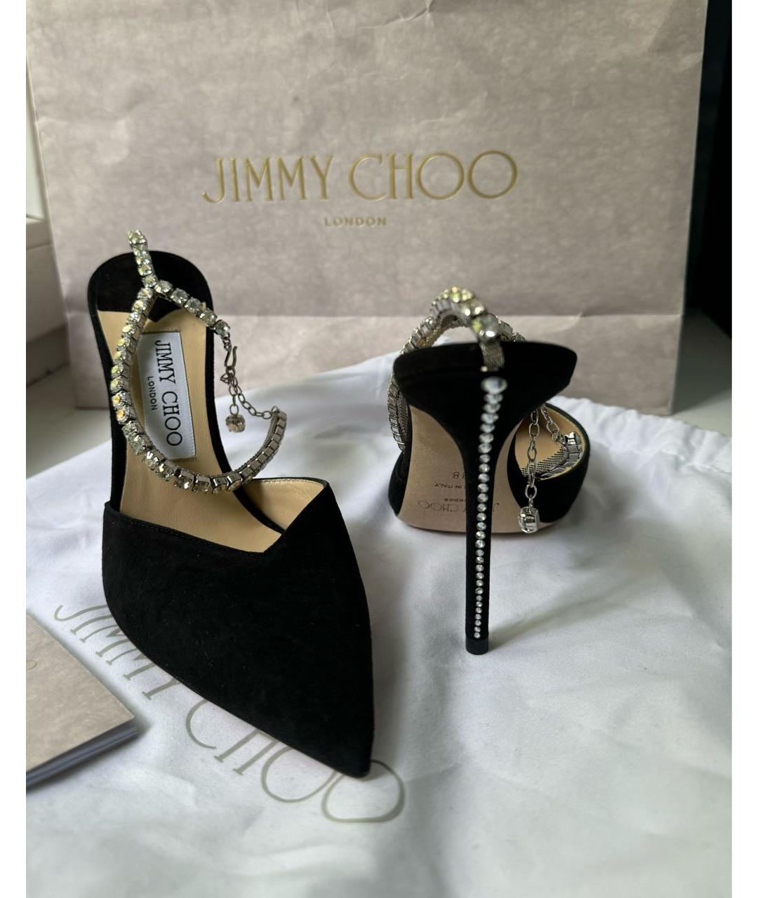 JIMMY CHOO Черные замшевые туфли, фото 2