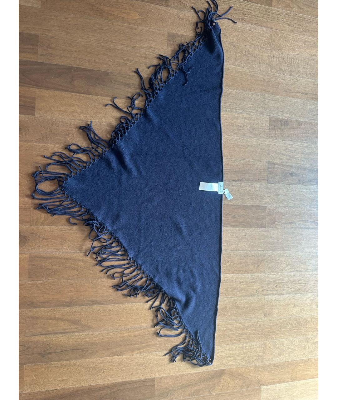 MAX MARA Темно-синий шерстяной шарф, фото 4