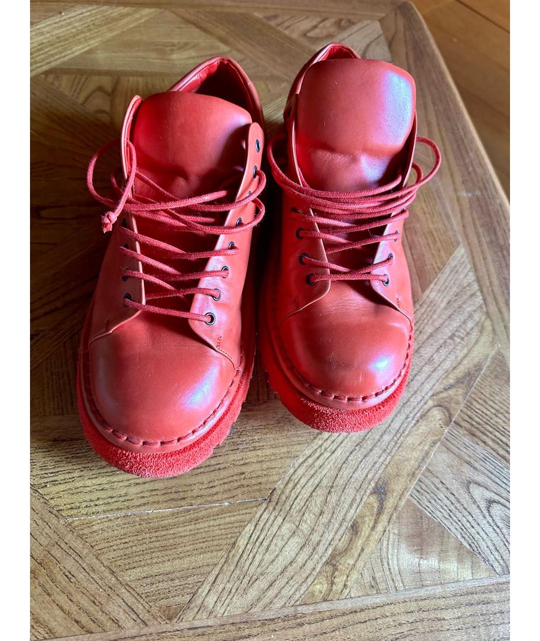 MARSELL Красные кожаные ботинки, фото 2