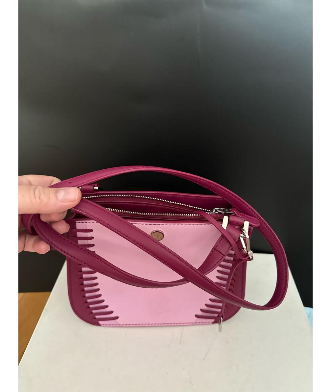 LORO PIANA Розовая кожаная сумка через плечо, фото 7
