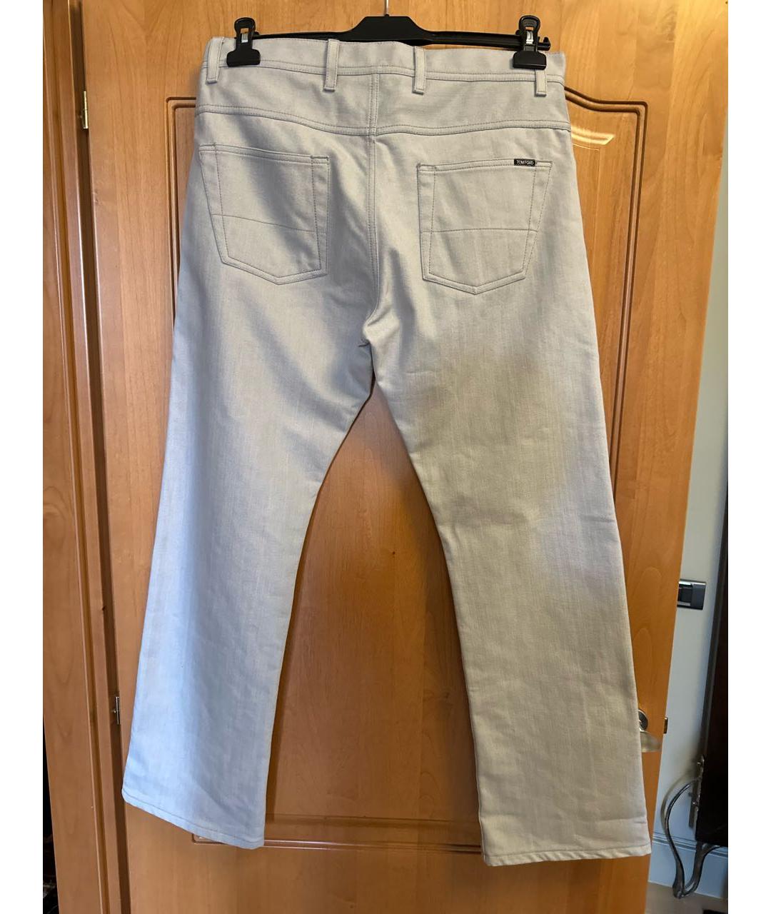 TOM FORD Серые хлопко-полиэстеровые прямые джинсы, фото 2