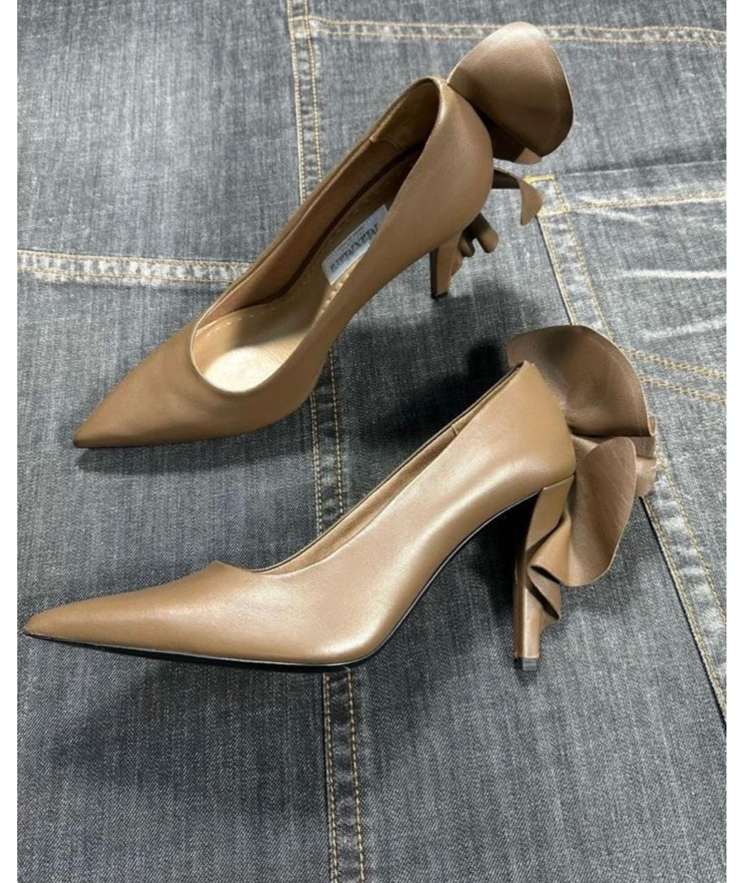 MAX MARA Коричневые кожаные туфли, фото 6
