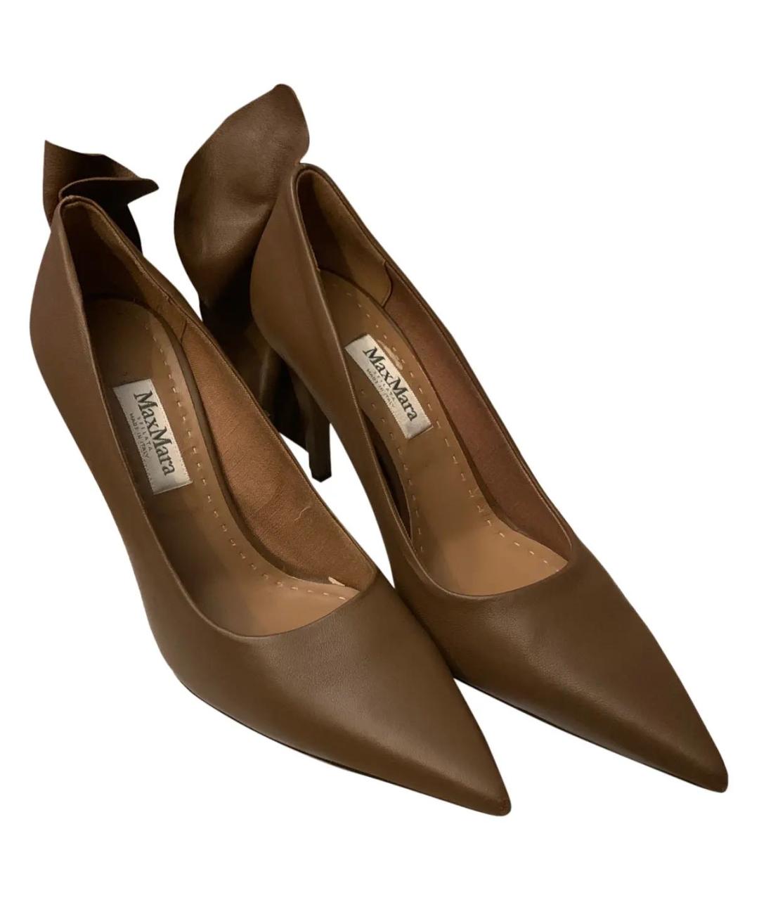 MAX MARA Коричневые кожаные туфли, фото 5