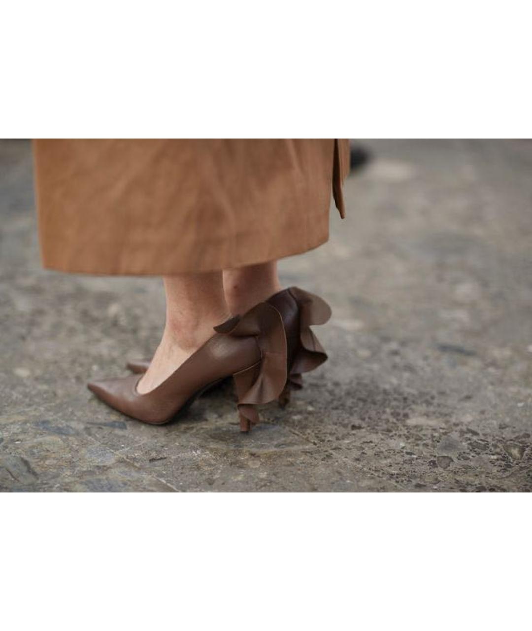 MAX MARA Коричневые кожаные туфли, фото 3