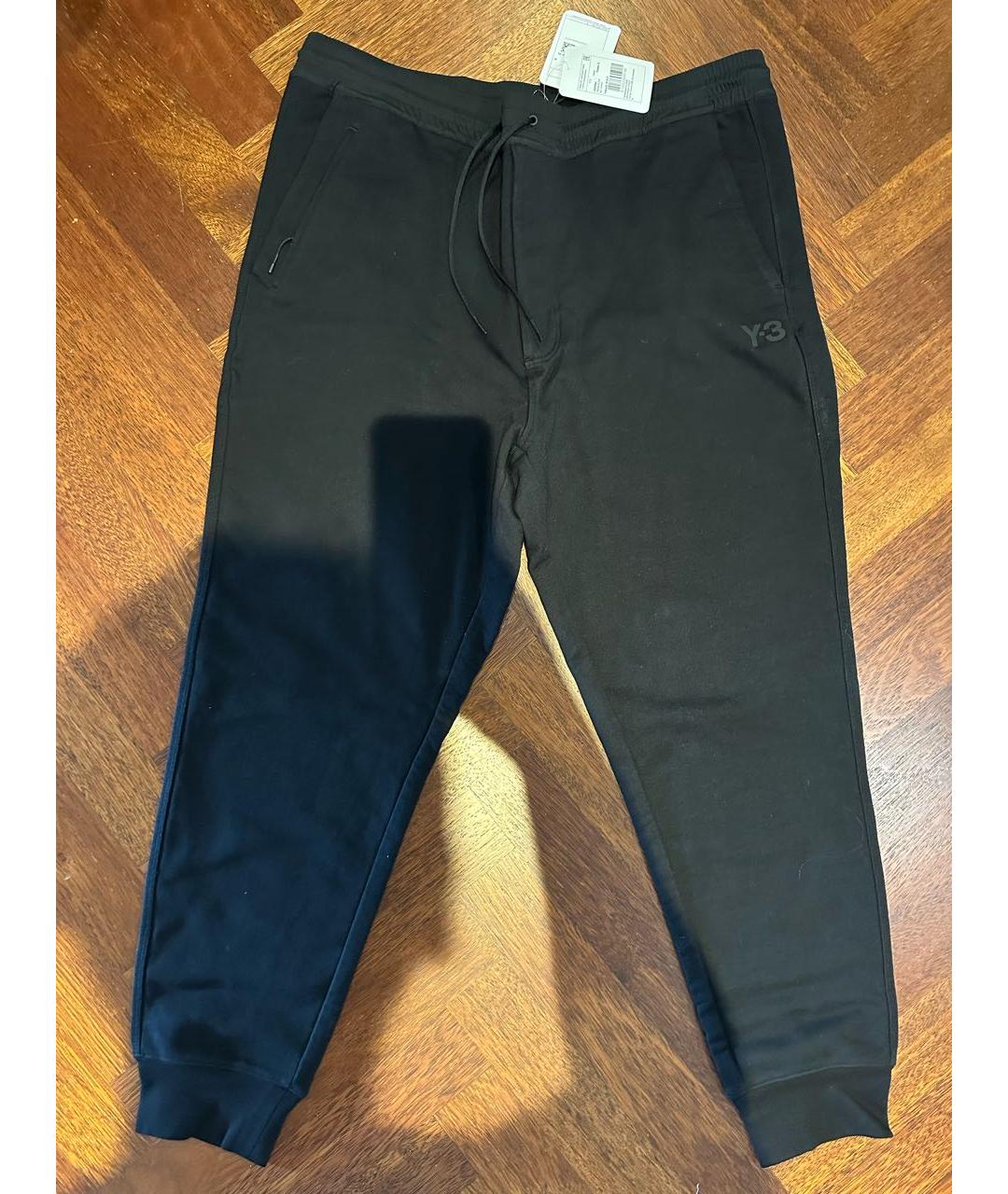 Y-3 Черные хлопковые повседневные брюки, фото 7
