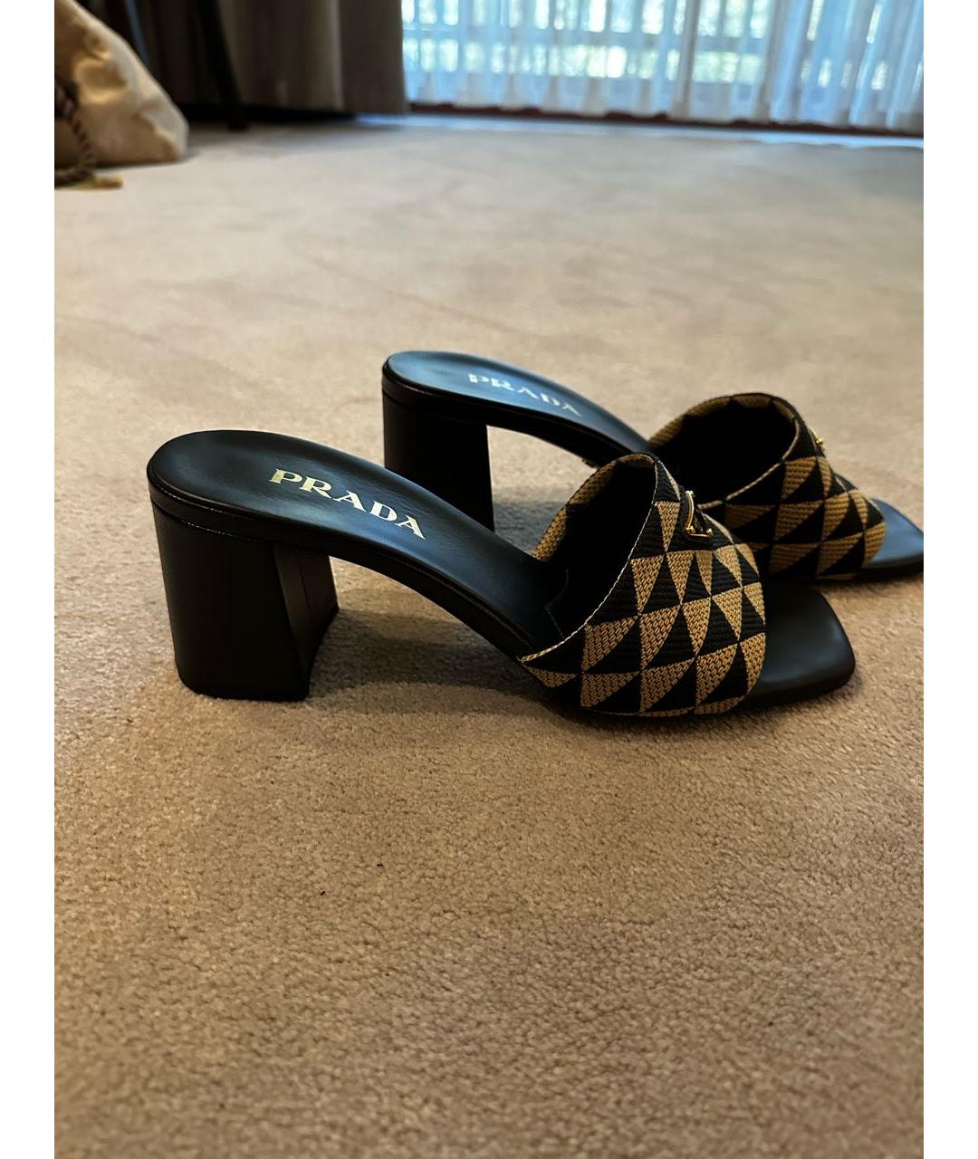 PRADA Черные кожаные мюли, фото 8