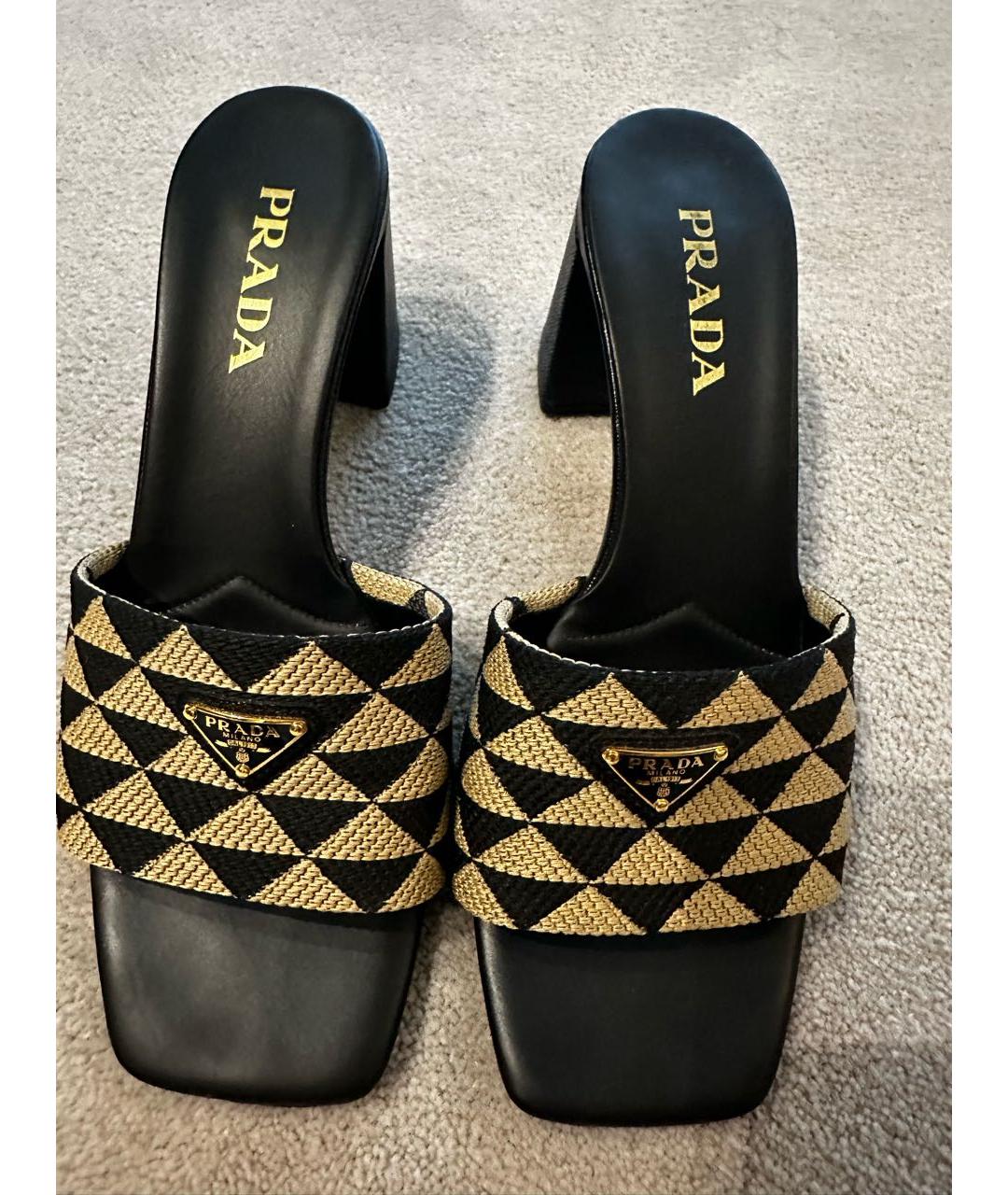 PRADA Черные кожаные мюли, фото 3