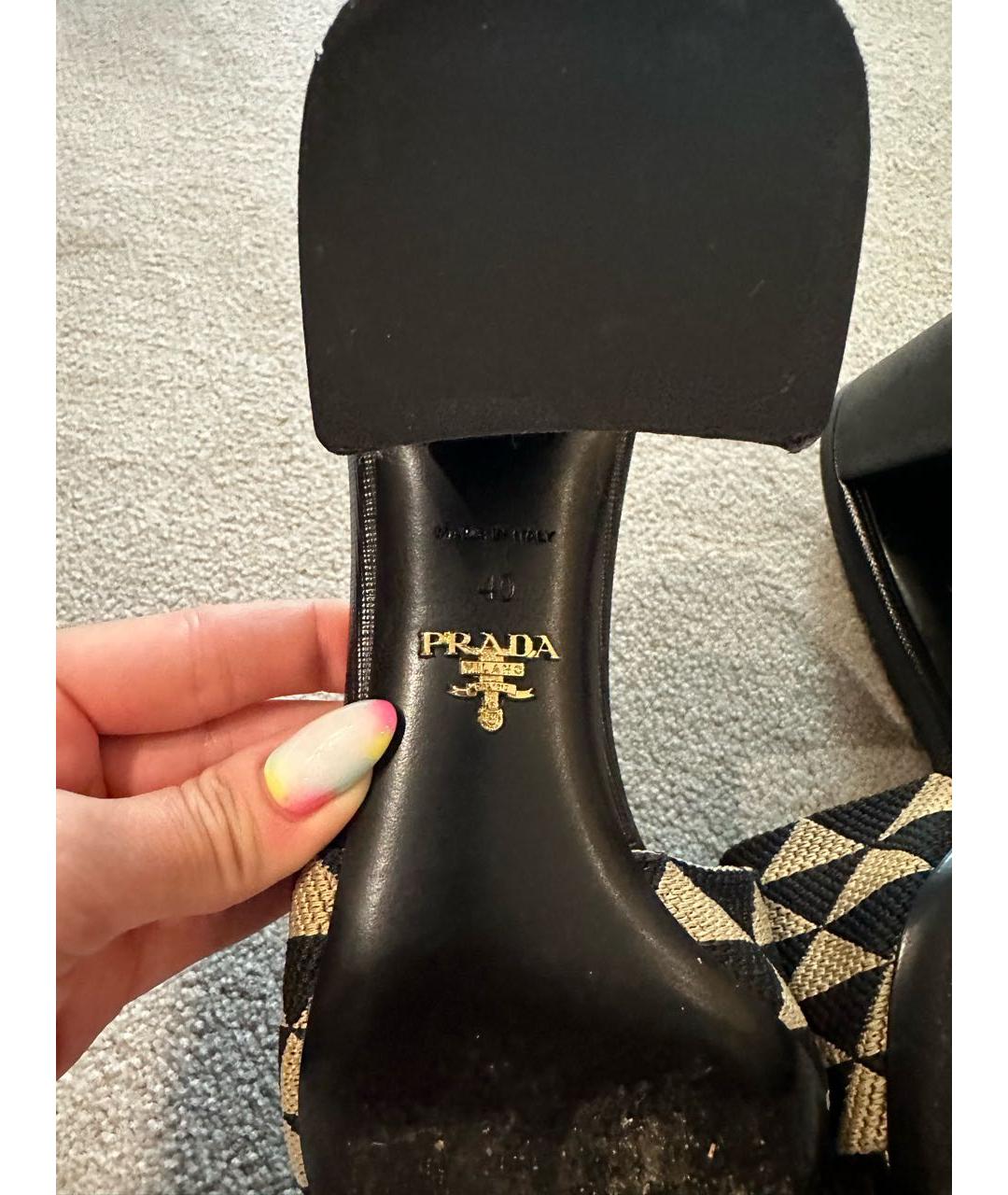 PRADA Черные кожаные мюли, фото 7