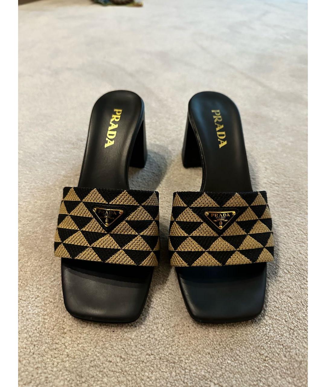 PRADA Черные кожаные мюли, фото 2