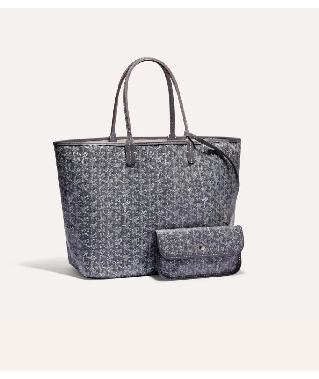 GOYARD Антрацитовая кожаная сумка тоут, фото 2