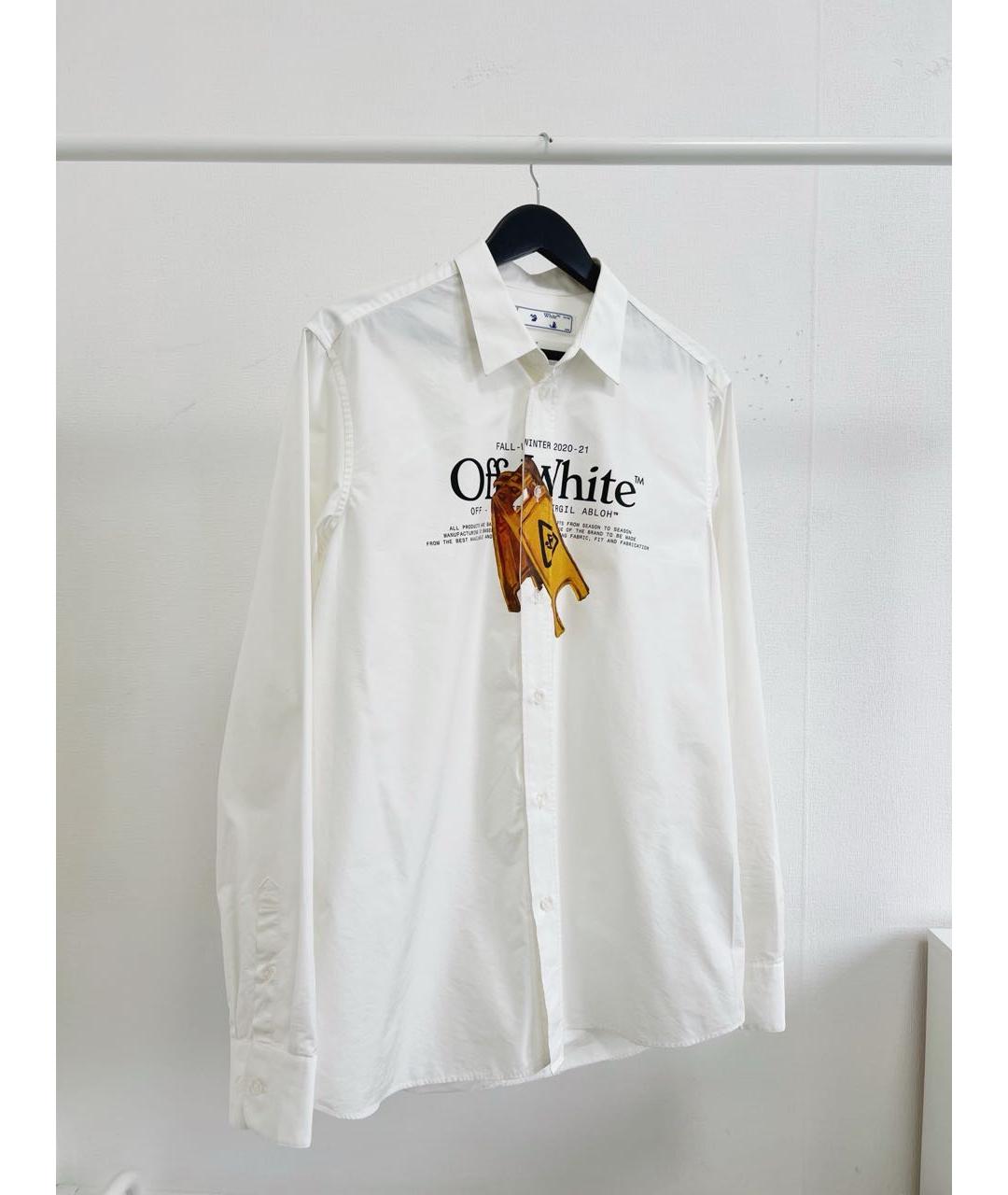 OFF-WHITE Белая хлопковая кэжуал рубашка, фото 8