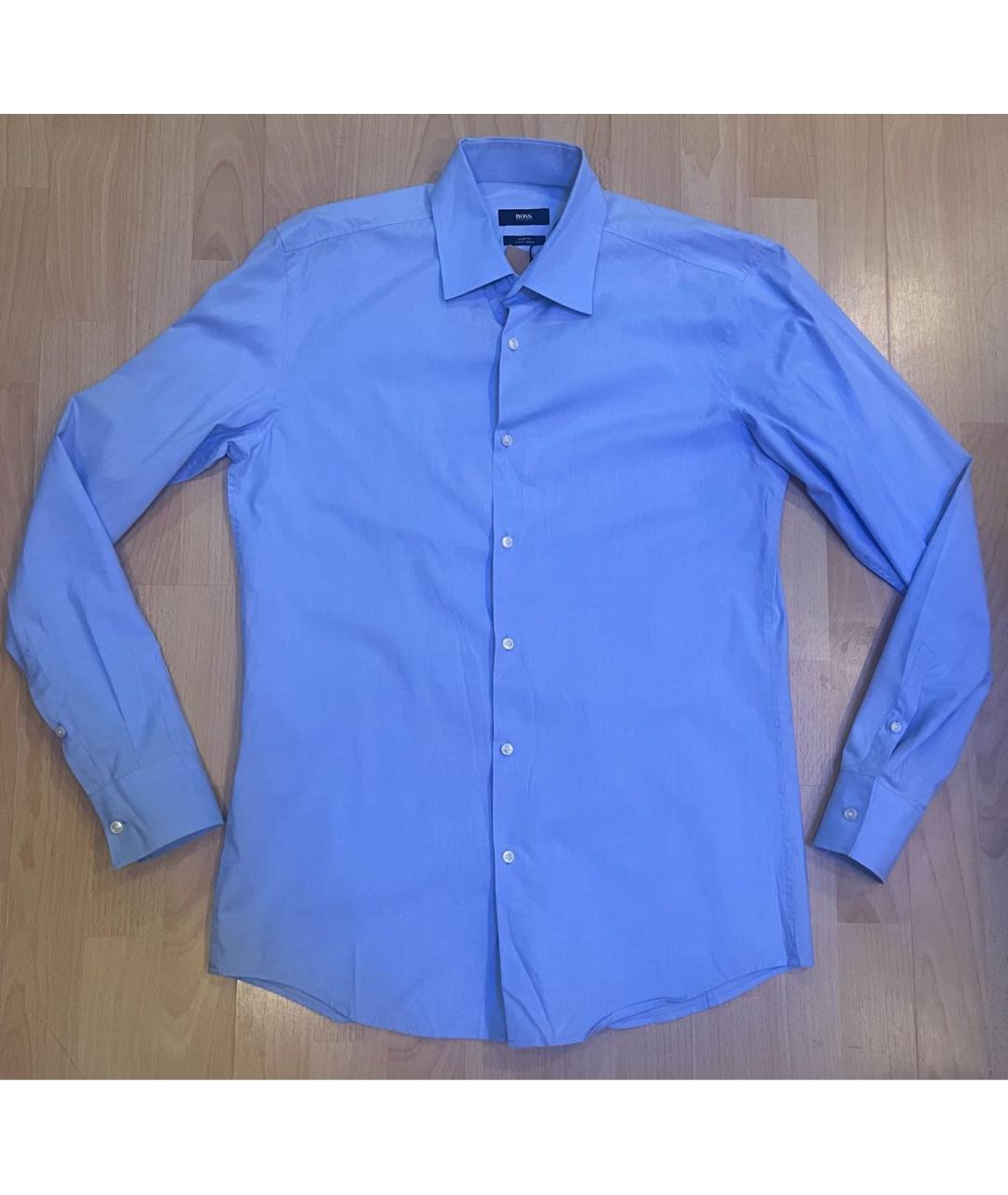 HUGO BOSS Синяя хлопковая кэжуал рубашка, фото 8