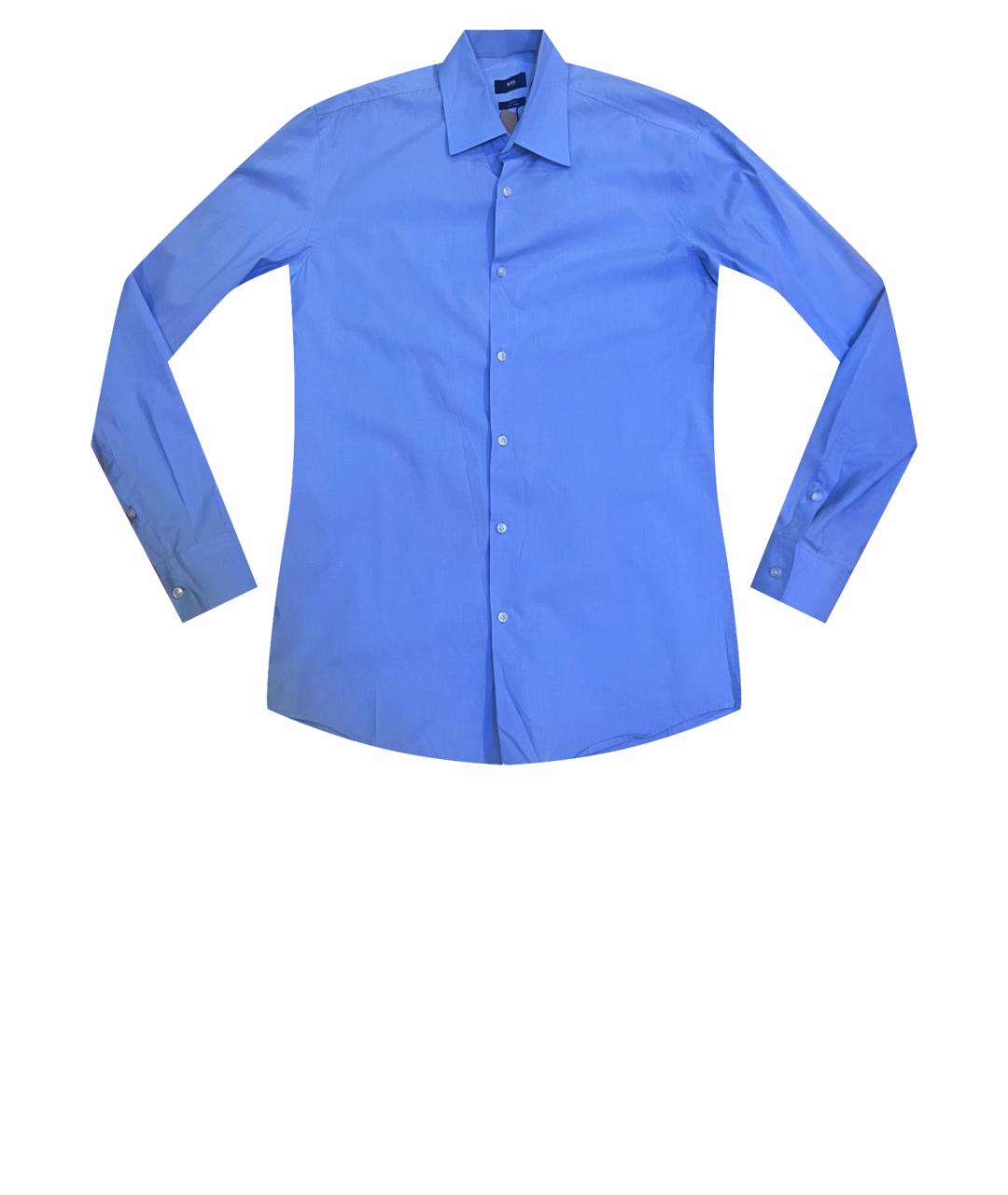HUGO BOSS Синяя хлопковая кэжуал рубашка, фото 1
