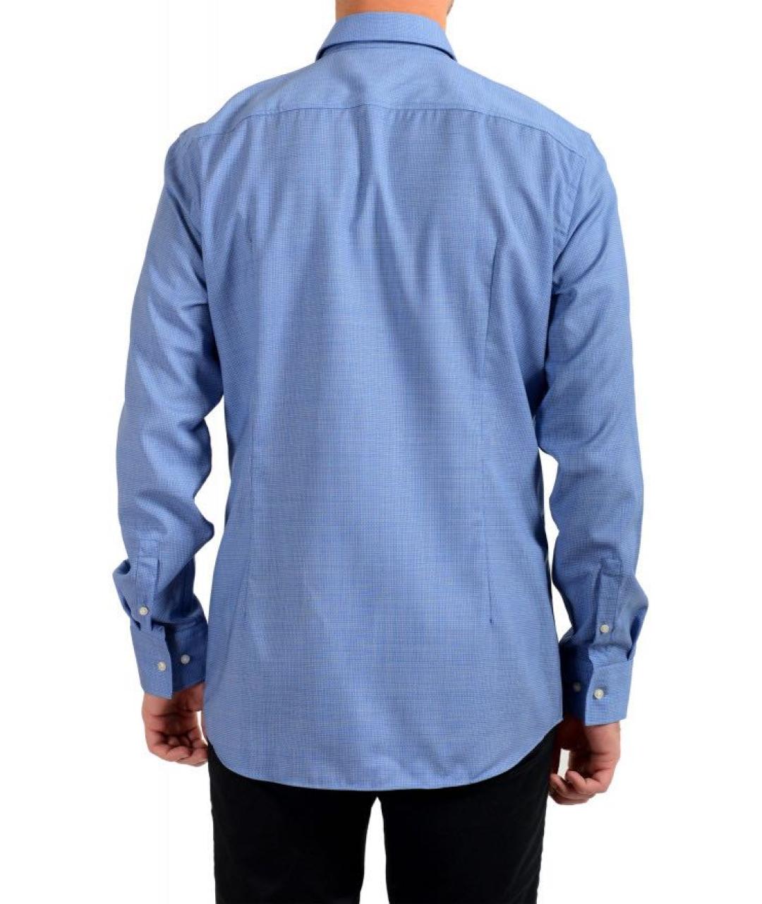 HUGO BOSS Синяя хлопковая кэжуал рубашка, фото 6